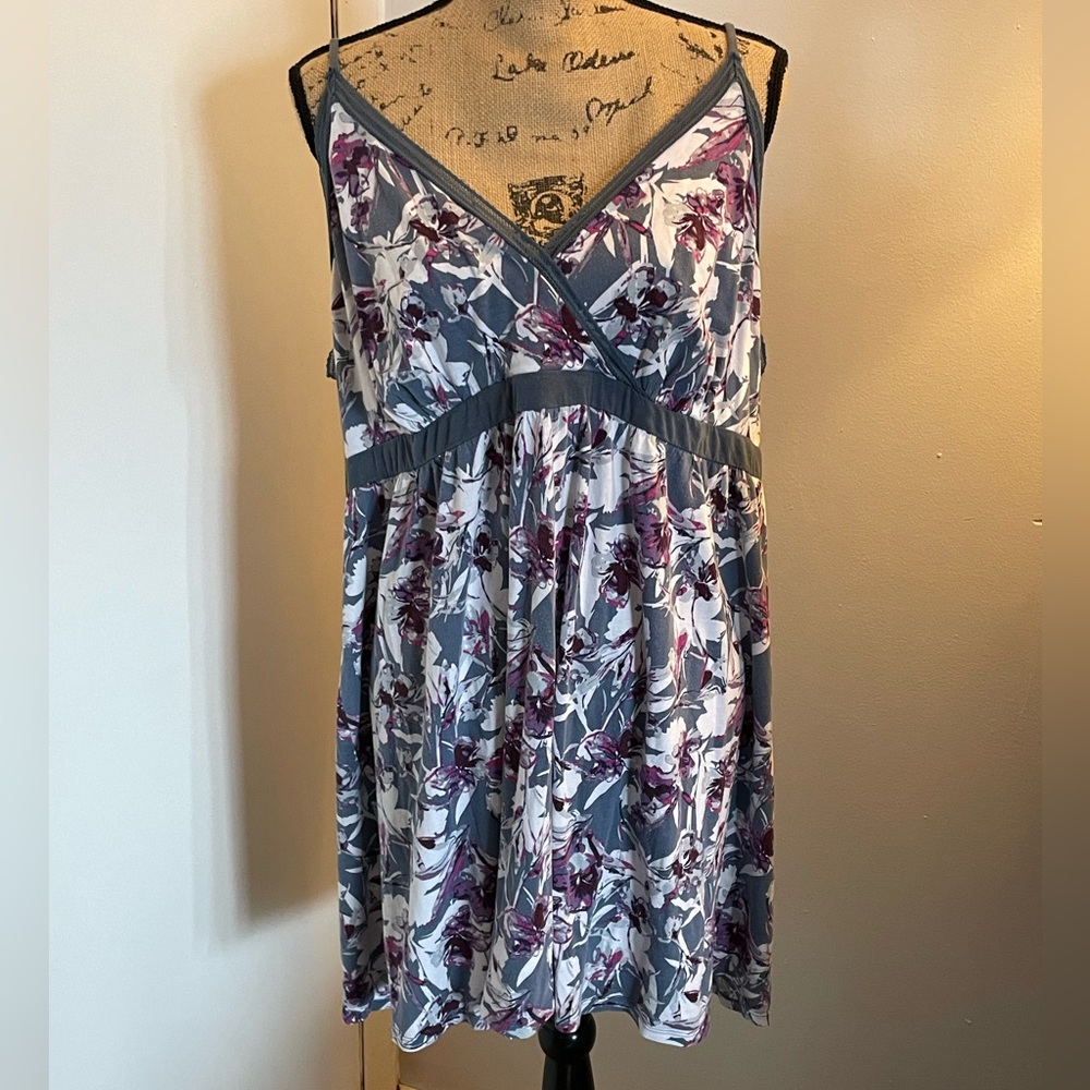 Cacique Gray and Purple Floral Slip